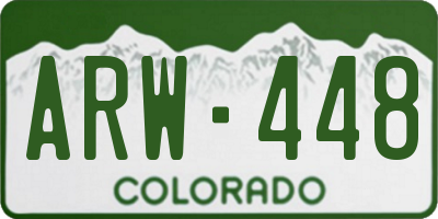 CO license plate ARW448