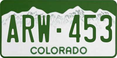CO license plate ARW453