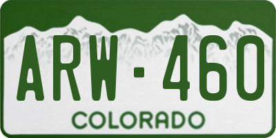 CO license plate ARW460