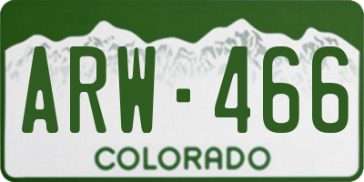 CO license plate ARW466