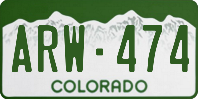 CO license plate ARW474