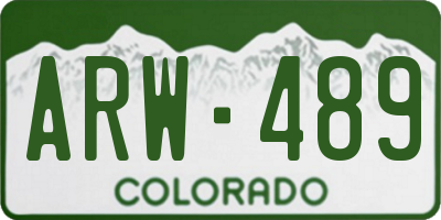 CO license plate ARW489