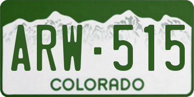 CO license plate ARW515