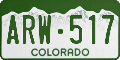 CO license plate ARW517