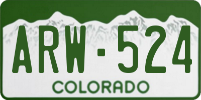 CO license plate ARW524