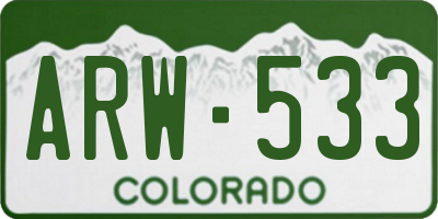CO license plate ARW533