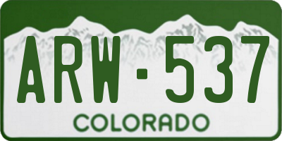 CO license plate ARW537