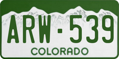 CO license plate ARW539