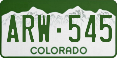 CO license plate ARW545