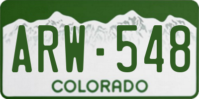CO license plate ARW548