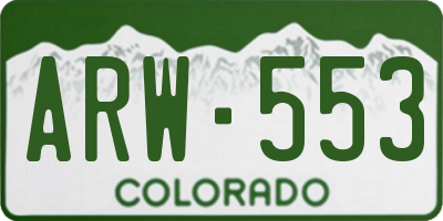 CO license plate ARW553