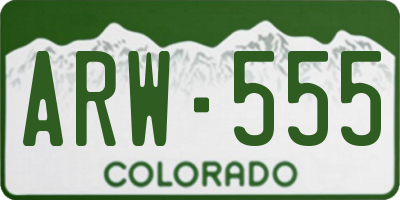 CO license plate ARW555