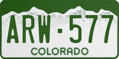 CO license plate ARW577