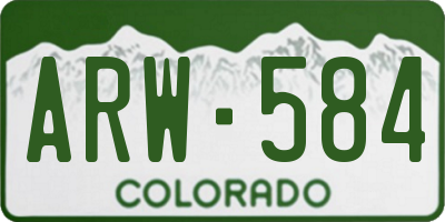 CO license plate ARW584