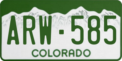 CO license plate ARW585