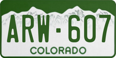 CO license plate ARW607