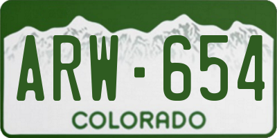 CO license plate ARW654