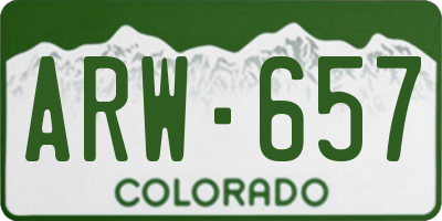 CO license plate ARW657