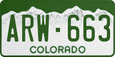 CO license plate ARW663