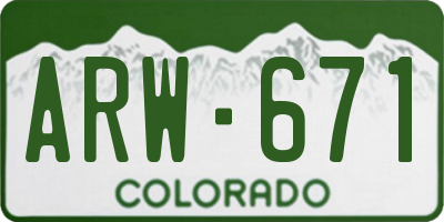 CO license plate ARW671
