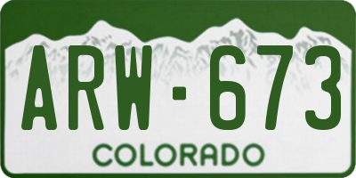 CO license plate ARW673