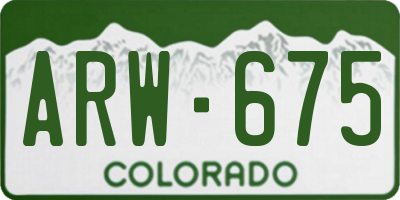 CO license plate ARW675