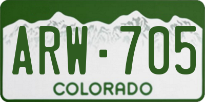 CO license plate ARW705