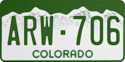 CO license plate ARW706