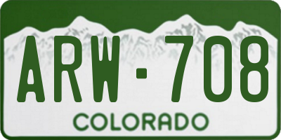 CO license plate ARW708