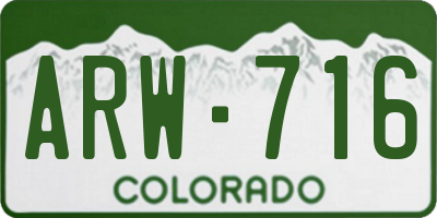 CO license plate ARW716