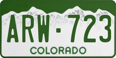 CO license plate ARW723