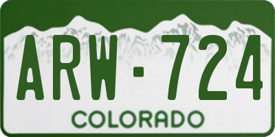 CO license plate ARW724