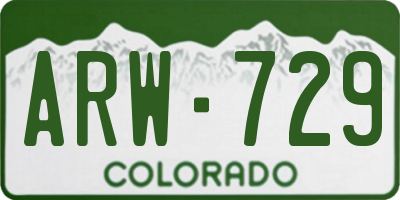 CO license plate ARW729