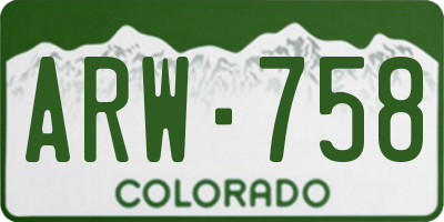 CO license plate ARW758