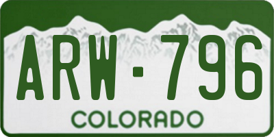 CO license plate ARW796