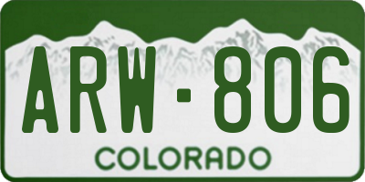 CO license plate ARW806