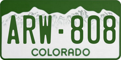 CO license plate ARW808