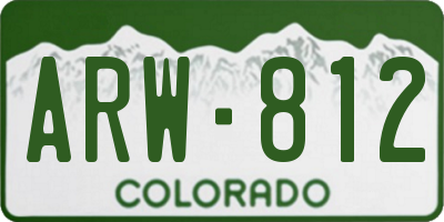 CO license plate ARW812