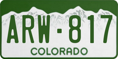 CO license plate ARW817