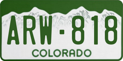 CO license plate ARW818