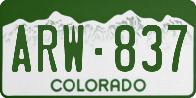 CO license plate ARW837