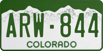 CO license plate ARW844