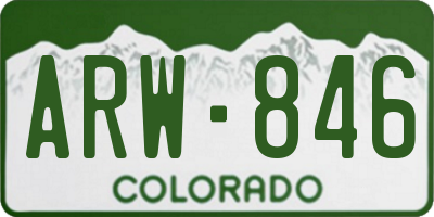 CO license plate ARW846