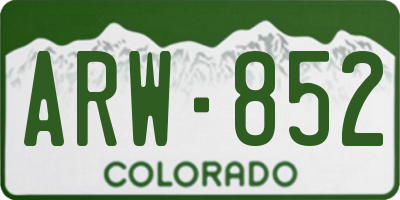 CO license plate ARW852