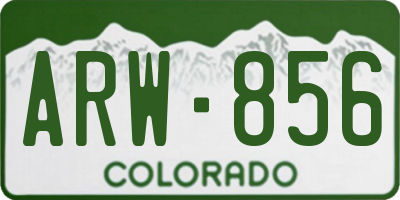 CO license plate ARW856