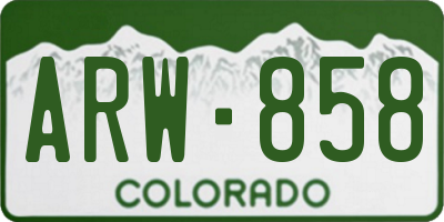 CO license plate ARW858