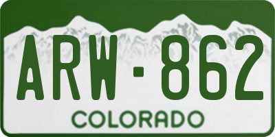 CO license plate ARW862