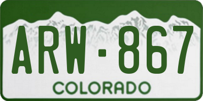 CO license plate ARW867