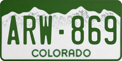 CO license plate ARW869