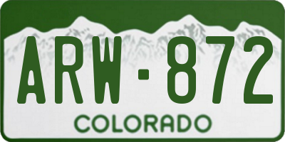 CO license plate ARW872
